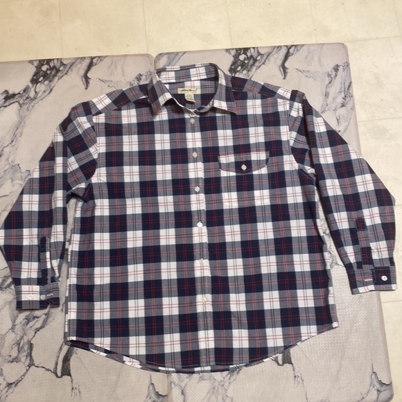 Womens Eddie Bauer Red/White/Blue Check L/S Button Down💙Like New!💯%cotton XL🔥 - Picture 5 of 10